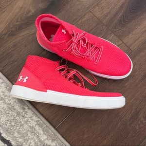 Under Armour hot pink high top sneakers, size 6.5Y